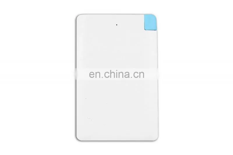 slim 2500mAh power bank self charging cable card usb power charger