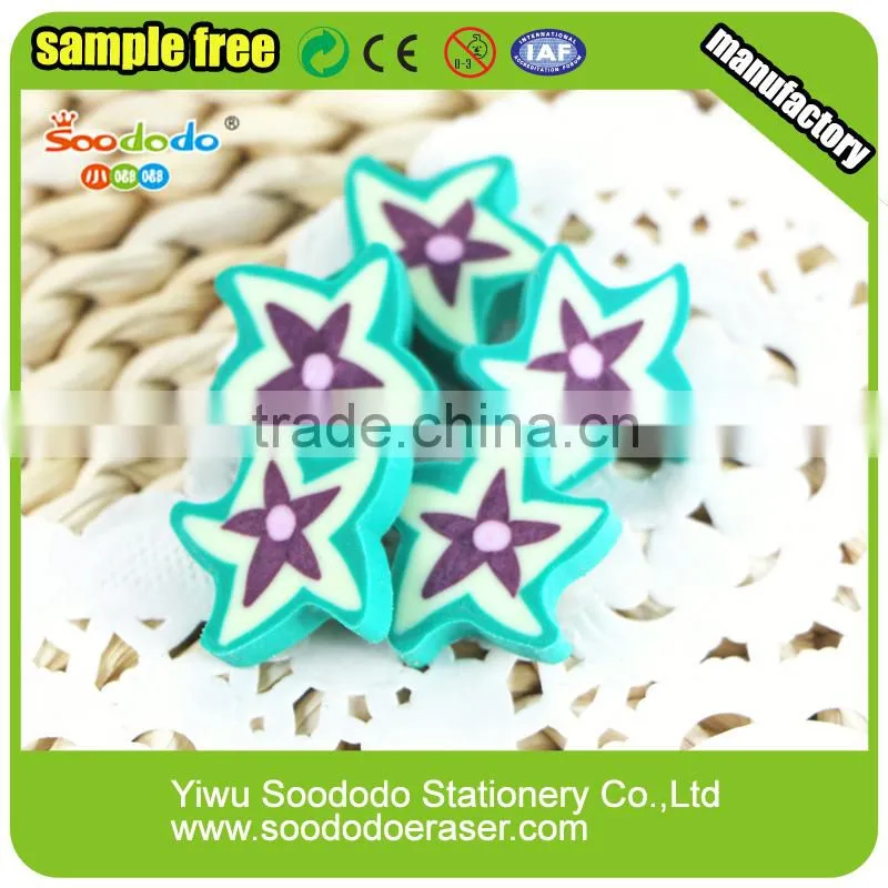 Green star flat stationery ,extruded mini eraser