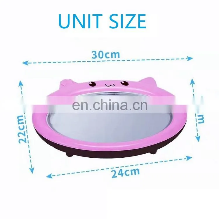 Amazon Manual Portable Homemade Home Use Mini Yogurt Rolled Ice Cream Maker with 2 Spatulas for Kids
