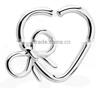 Heart and bowknot 316L surgical steel Tragus cartilage Daith Body Piercing Jewelry
