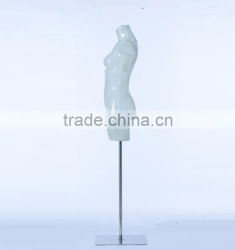half body transparent fiberglass female torso mannequin