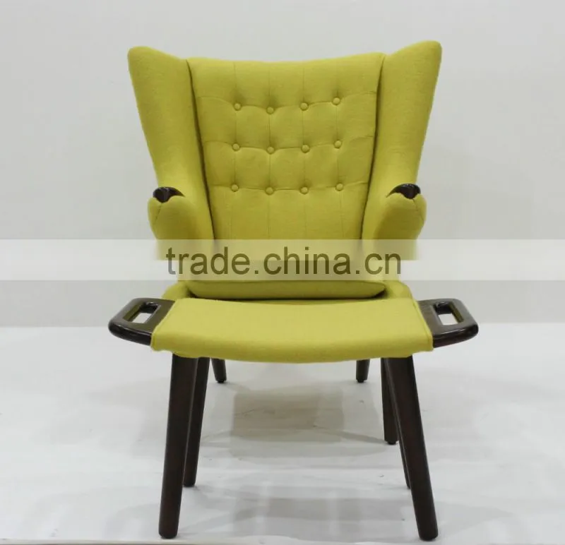 replica classic fiberglass material cashmere Hans J. Wegner PP19 The Teddy Bear Chair with ottoman