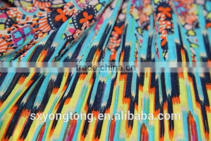 printed floral chiffon fabric with print for woman's garment