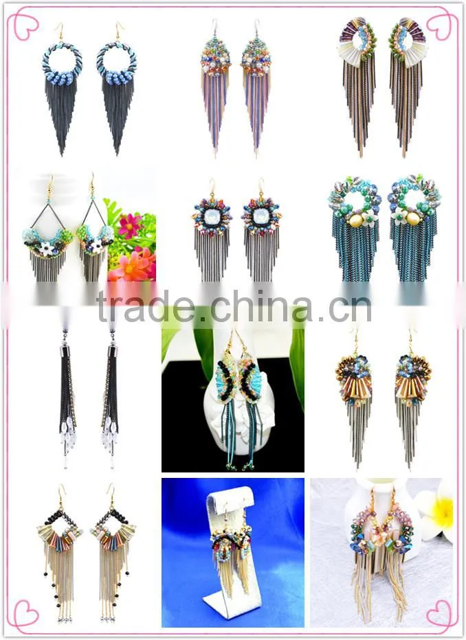 2015 new style fashion long earrings cheap earrings,long tassel earring