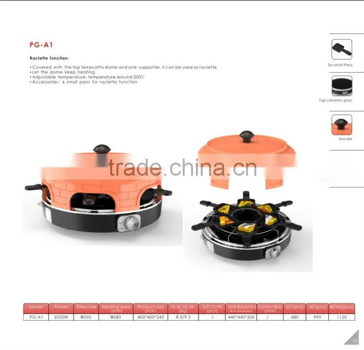 6 person new coming Multifunction Pizza Grill