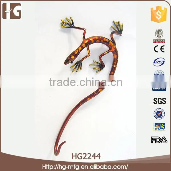 Hot sell gecko shape 35x16x6CMH metal craft supply