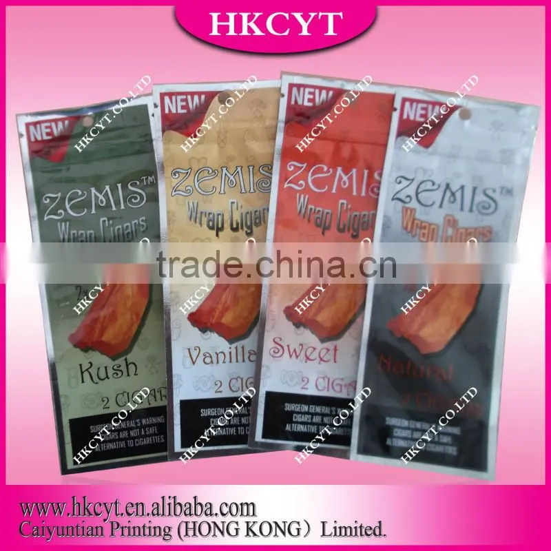 custom design and print tobacco cigar packaging bags
