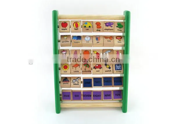 Childrens educational toys wooden alphabet teaching frame