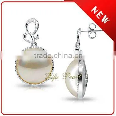925 Silver Mabe Pearl Earring
