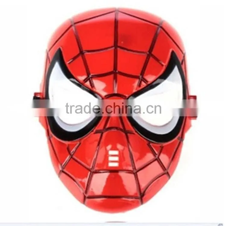 Hot selling spider Man pvc mask toys, popular cosplay pvc cheap mask toy