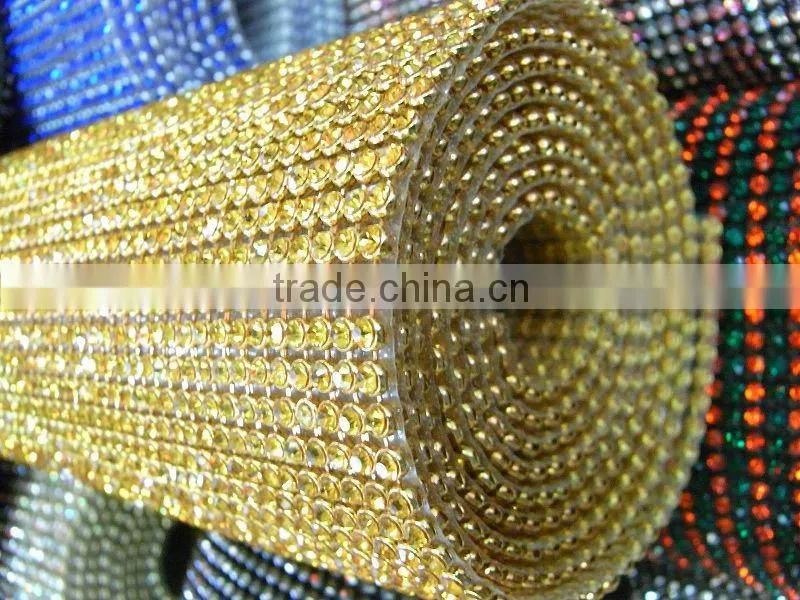 120*45cm Hot Fix Crystal Rhinestone Strass Trimming , Heat Transfer Crystal Strass Rhinestone Roll, Banding Rhinestone Wholesale