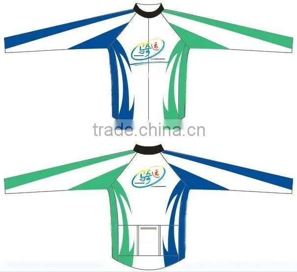 Sublimation high quality long sleeve cycling shirt