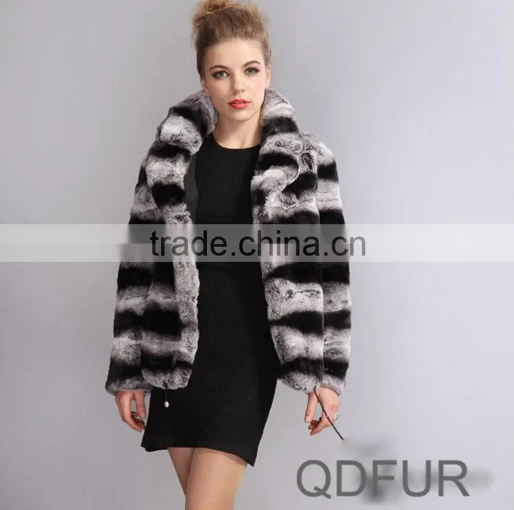 QD28058 Short Style Real Piece Rex Rabbit Fur Jacket Outerwear Wholesale retail