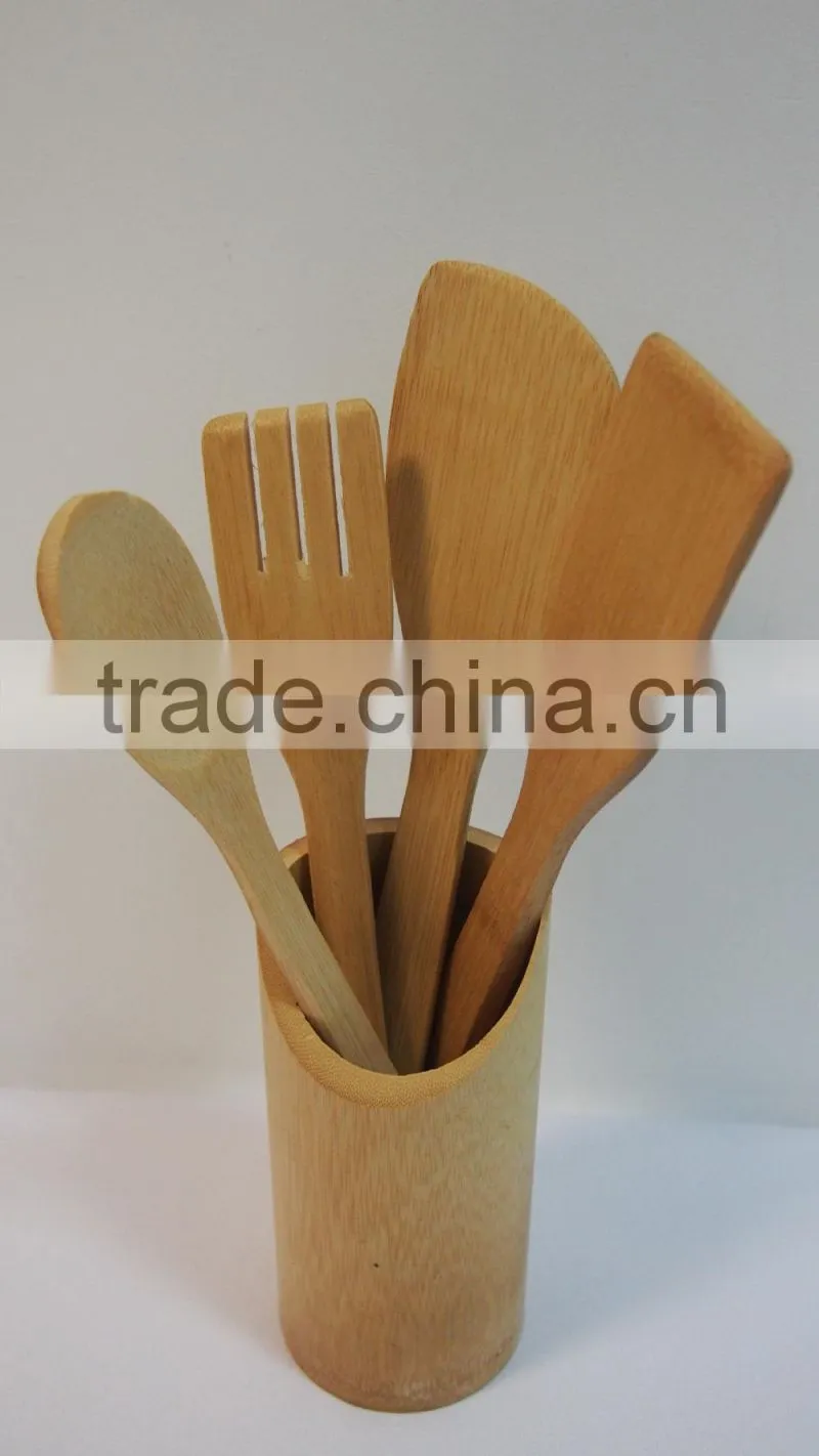 factory Wholesale nature bamboo kitchen tool set