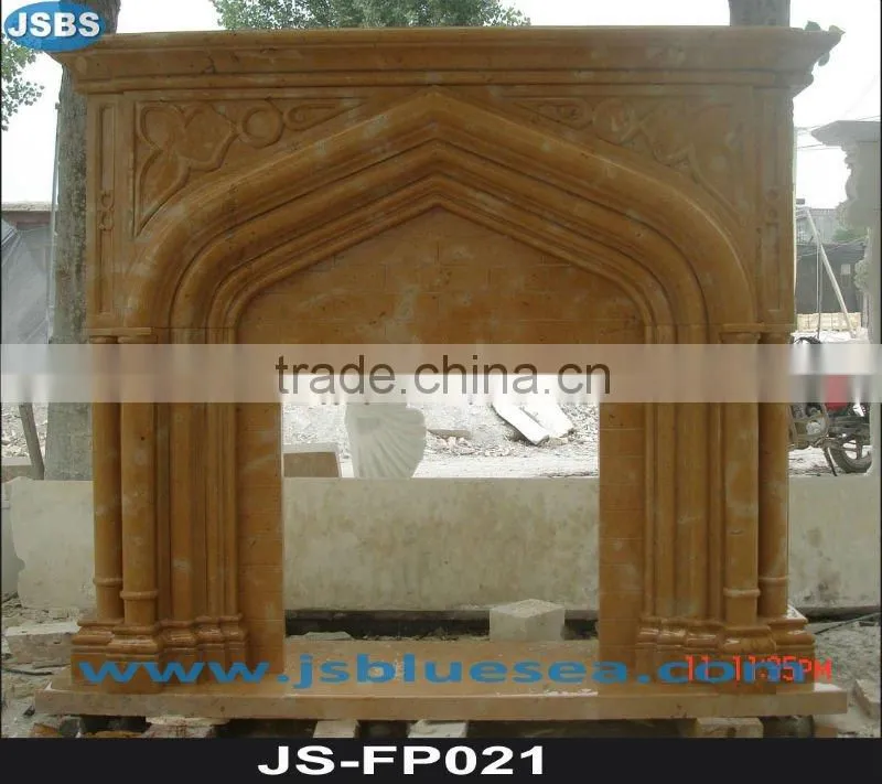 White marble designed fireplace