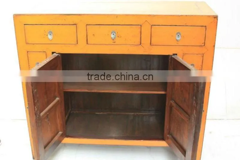 yellow Seven Drawer Two Door Cabinet