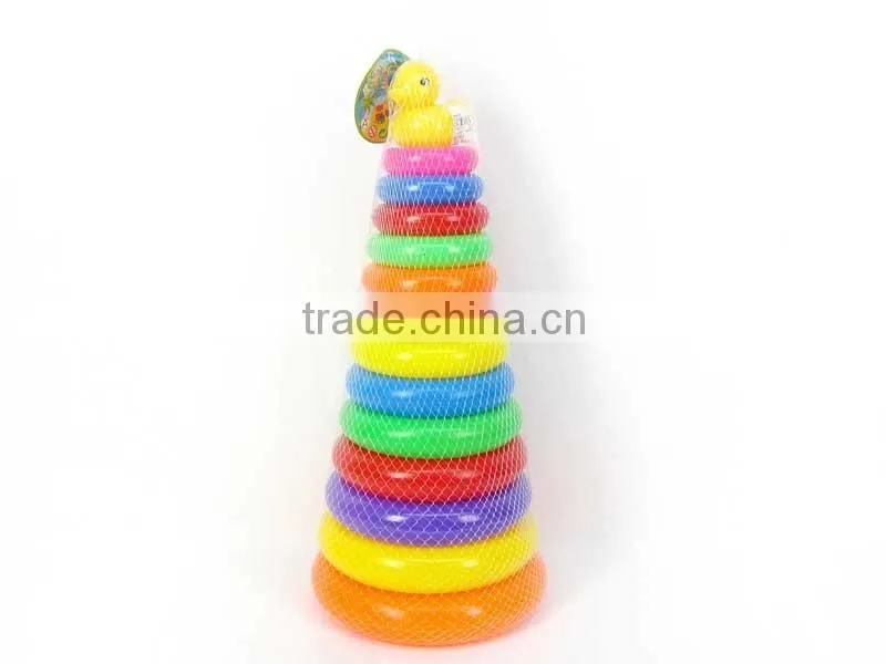 Educational baby toys plastic stacking rainbow ring , stacking game toys for Wholesale for children, EB033106