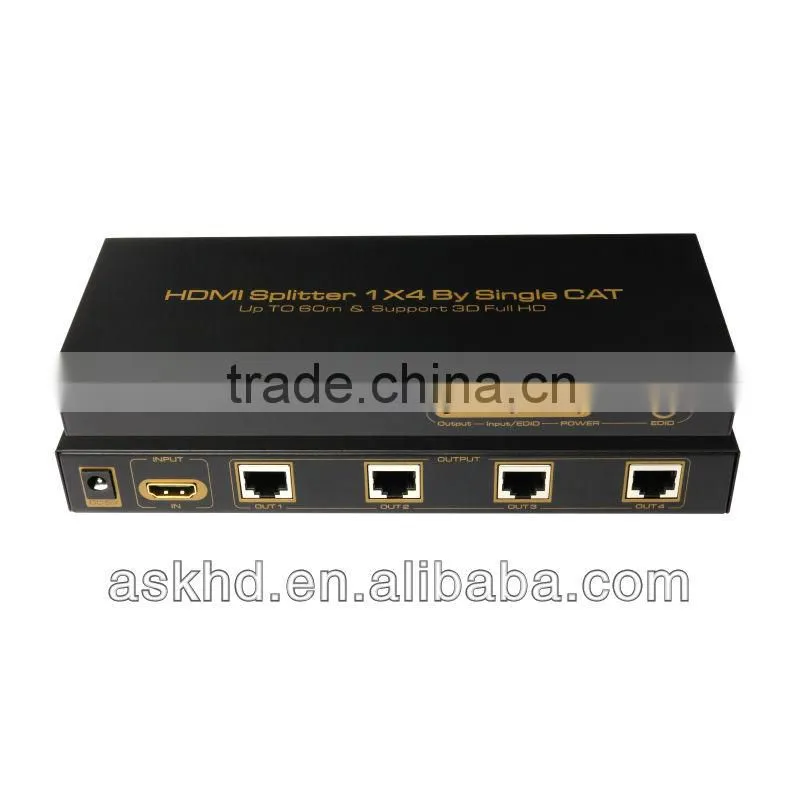 3D Support HDMI Splitter 1X4 By Single CAT up to 60M