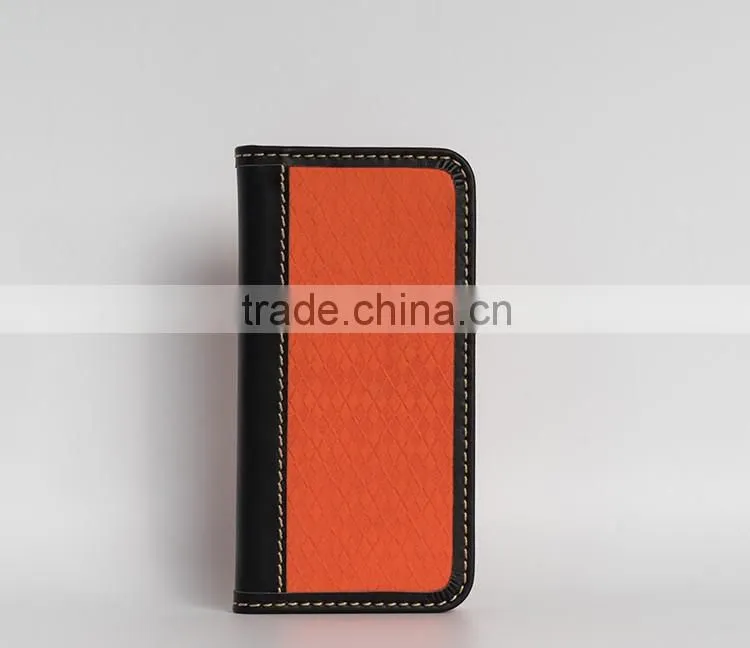 Hot card slot wallet genuine leather flip case for iphone6 plus