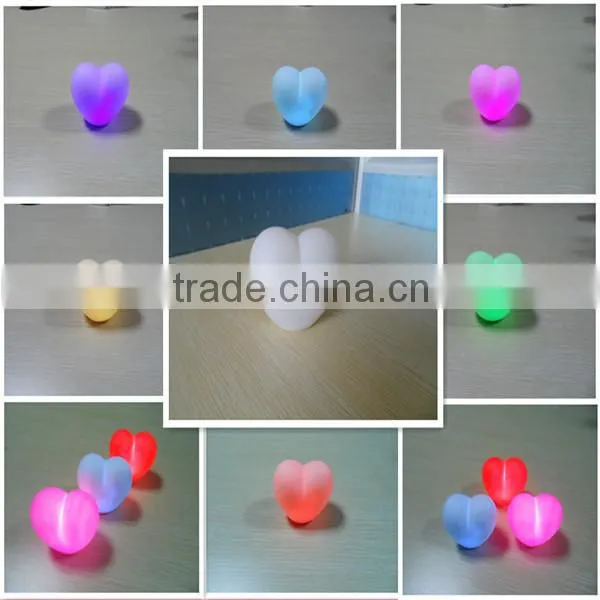 Soft PVC heart night light with color changing led light source