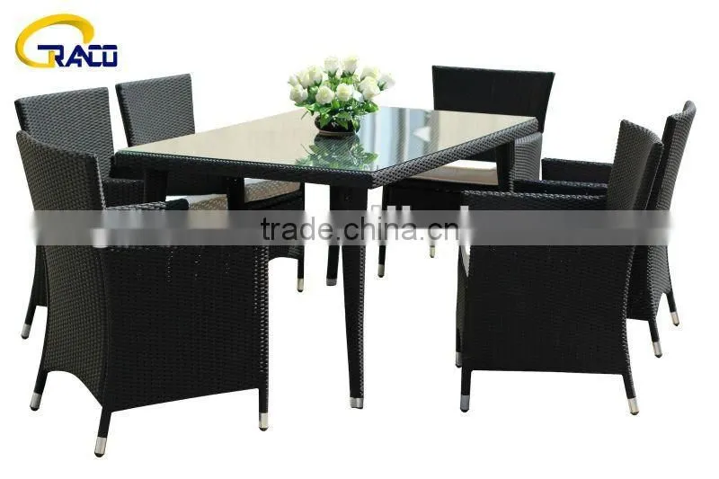 Granco KAL029 garden 7pcs KD rattan dining set