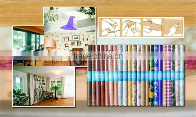 WallFace orange silver flower Design PVC wallcovering decor P1048-2