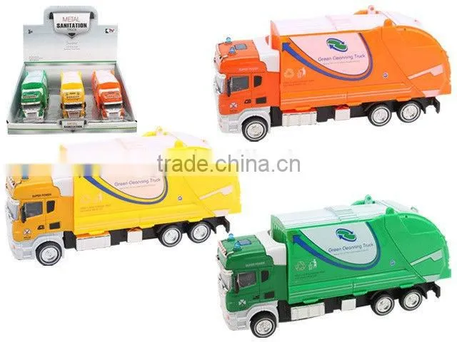 Alloy 1:42 scale model garbage truck toy for boys