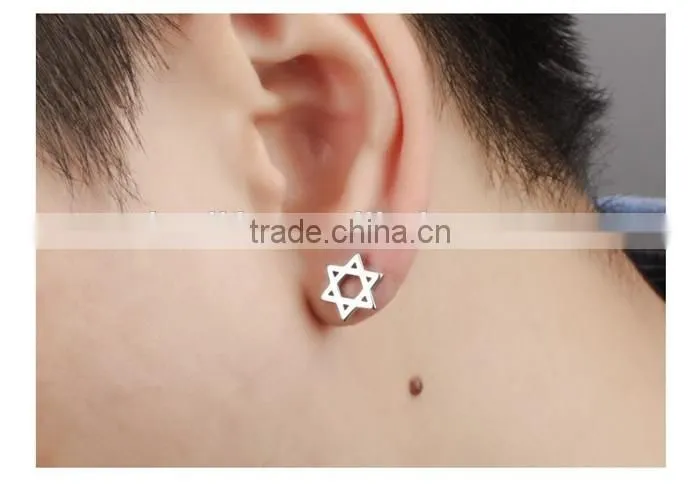 star shape stud wholesale factory stainless steel earring man