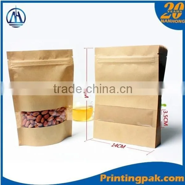 Gravure Printing Plastic lined Kraft brown paper coffee bag