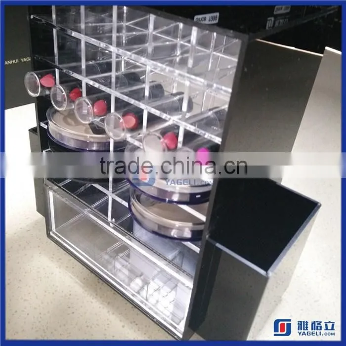 Yageli Since 1999 China Manufacturer Different Styles Rotating Acrylic Lipstick Holder Spinning Lipstick Tower