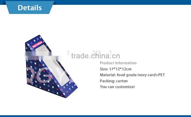 manufacturer custom food garde sandwich paper box