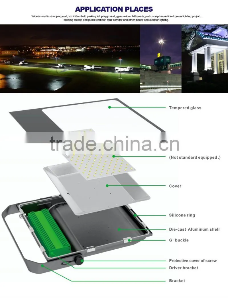 Free Lighting Design, CE ROHS Approved, Meanwell Driver, Promotional Price, 5 Years Warranty 150W LED Flood Light Fixtures