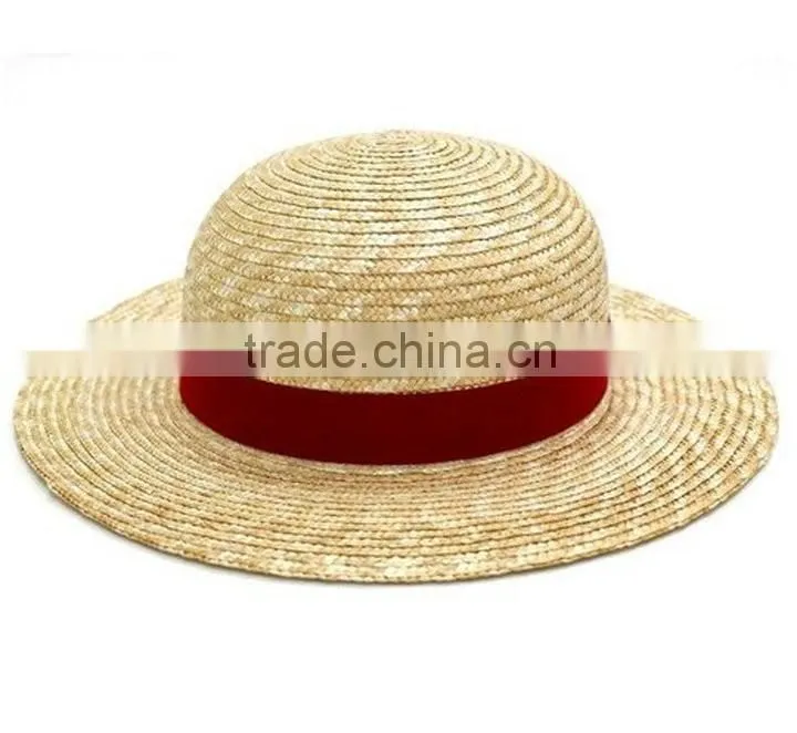 Wholesale Best Selling Red Band 100%Paper Straw Luffy Official Hat