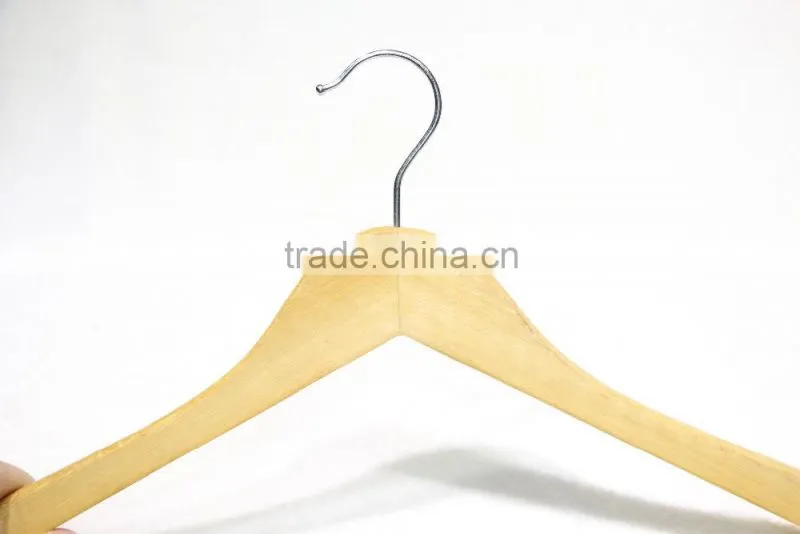 Wooden color hotel wooden hanger for dress/ shirt/suit display