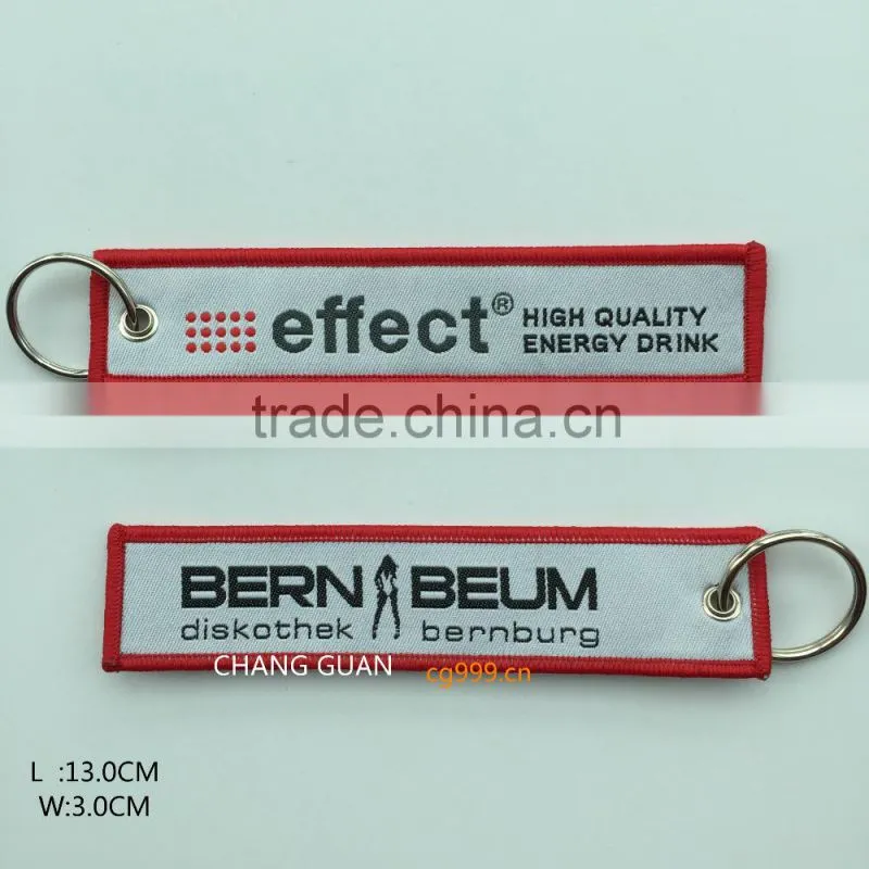 The custom woven label cool key chains