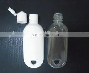 30ml HDPE hook bottle with filp top cap for Hand sanitizer,clear plastic hook bottle