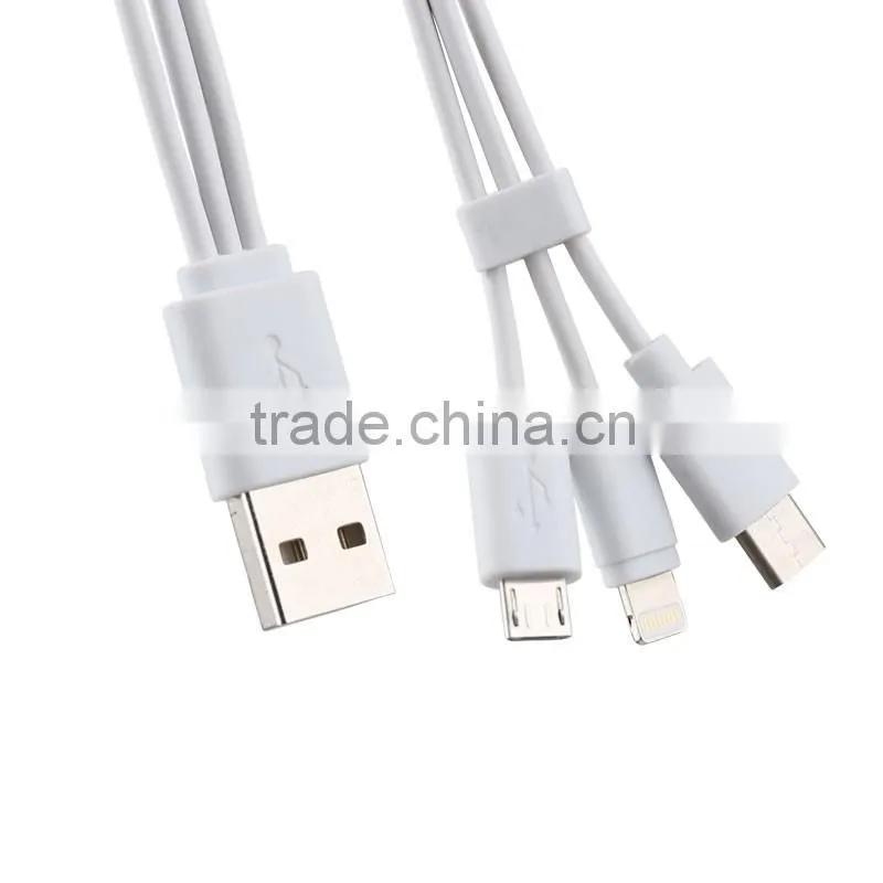 Wholesale usb data charging 3 in 1 cable data transfer for Iphone and Mirco phone