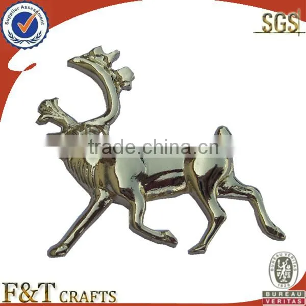 custom shaped 3D gold die cast metal badge