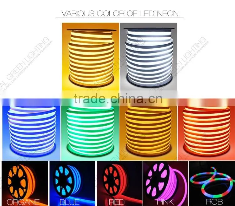 4.3w Ultra Bight Yellow LED Neon Rope Light Flexible Yellow Color Yellow LED Neon Flex Rope Light