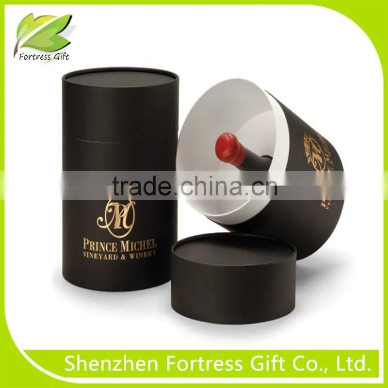 luxury black wine paper tube paper tube gift box paper wine tubes