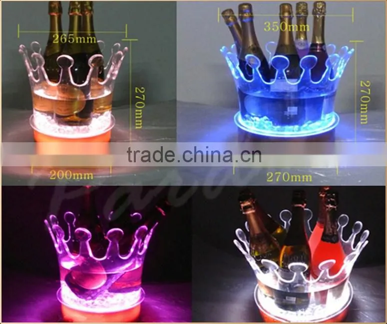 Promotional rechargeable crown led light up champagne ice bucket