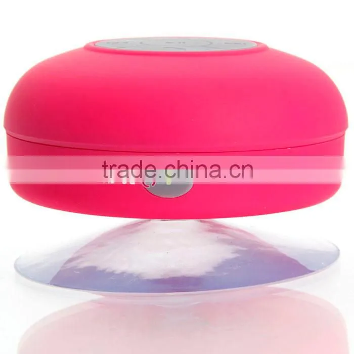 Waterproof Mini Bluetooth Speaker With Suction Cup Rose Red