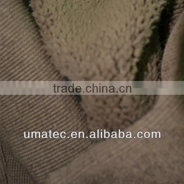 Men's Bonded Heavy Rib knitCoral Fleece Hooded Jacket