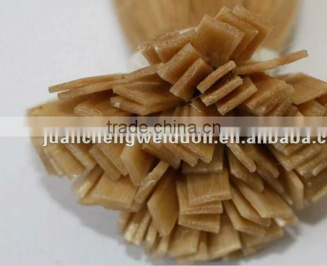Flat tip keratine human hair extensions italy glue