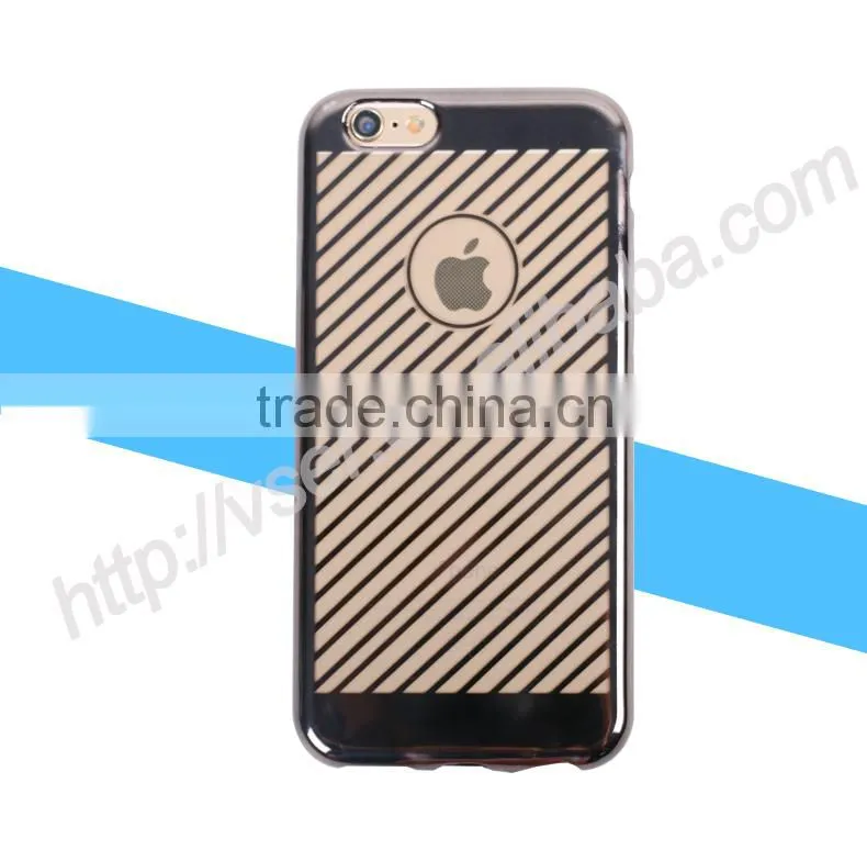 New arrival Twill pattern Electroplate TPU Case for iPhone 6 tpu mobile phone case