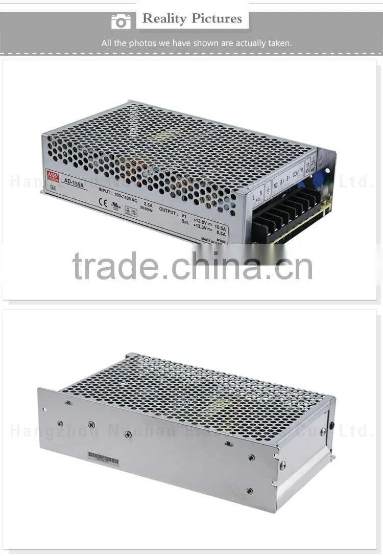 High quality mean well single output 155W 12v battery charger with UPS function
