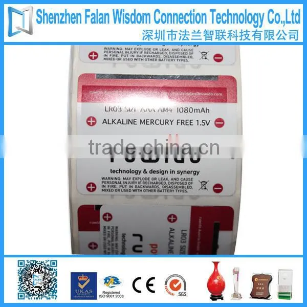Custom battery labels stickers