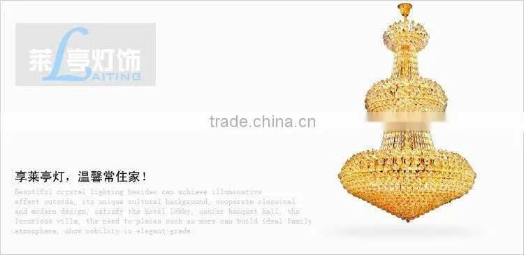 Incandescent Luminaire Pendant Lamp, Large Crystal Chandelier For Hotel