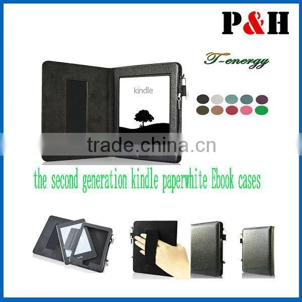 Most popular high quality manufacturer leather case with hand strap for kindle paperwhite