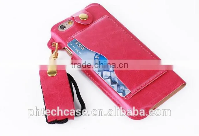 ultra-thin hang rope leather case for iphone 6 plus 5.5 inch